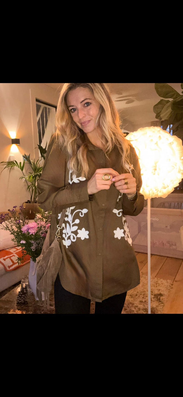 Floral Chocolate Autumn Blouse - Cotton