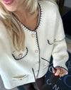 Bouclé Parisienne Cardigan - Snow White
