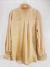 Champagne Chique Satin Ruffle blouse