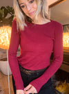 Classic ribbed Top - Burgundy red