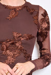 Broderie Flower shirt - Marron Brown