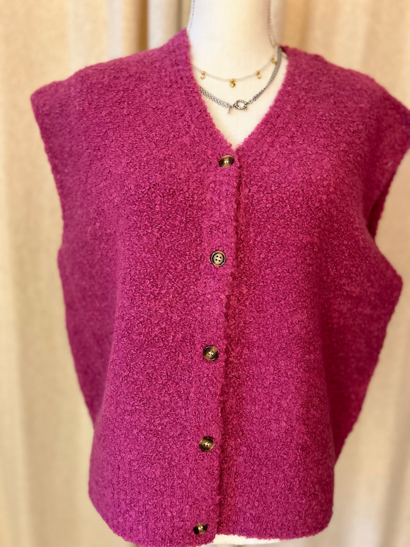 Azurro Italian Gilet - Magenta roze