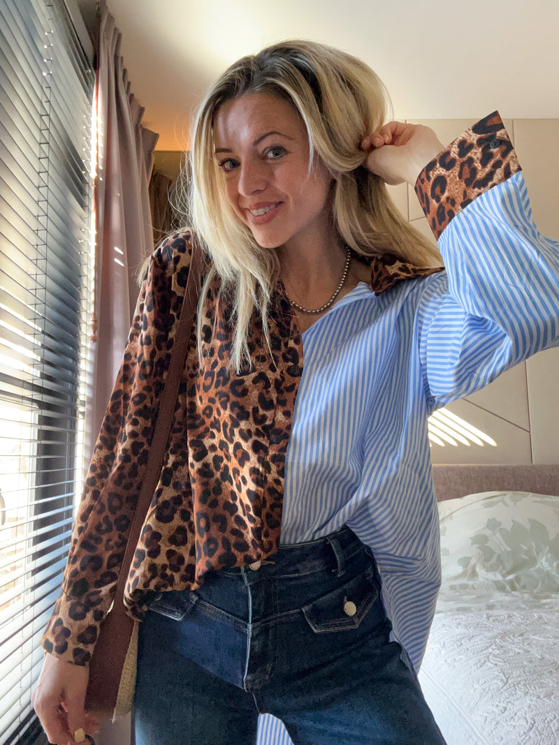 Chemise Leopard print & Blue