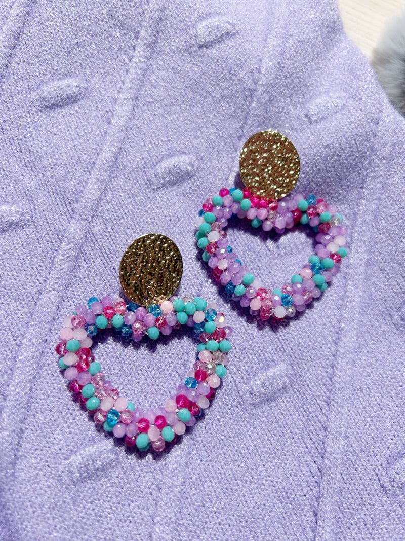 Multi Purple Hearts - Lotti earrings