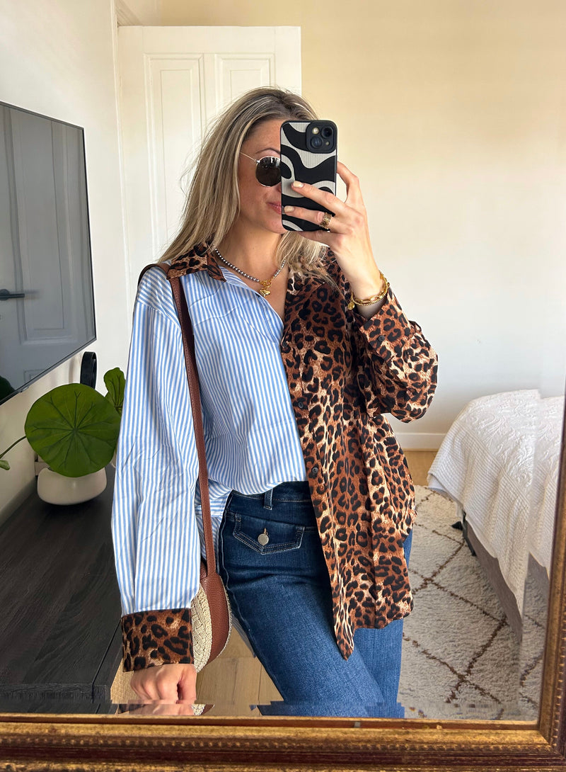 Chemise Leopard print & Blue