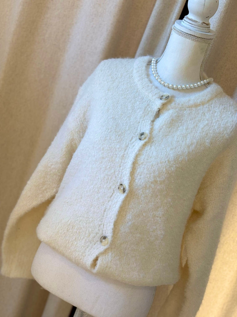 Lucile Basis vestje Cream met knoopjes