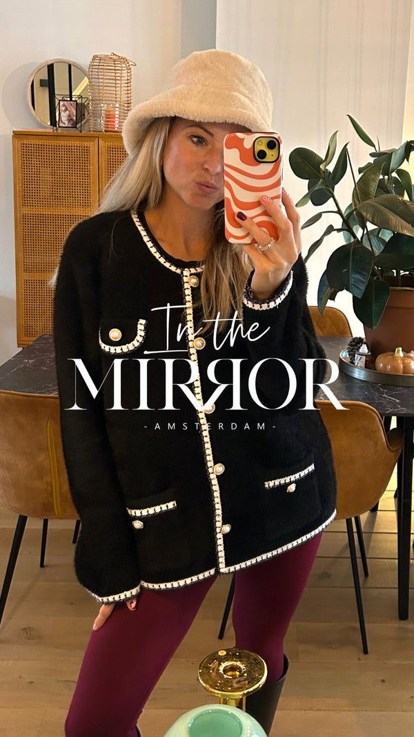 Bouclé Parisienne Cardigan - Black