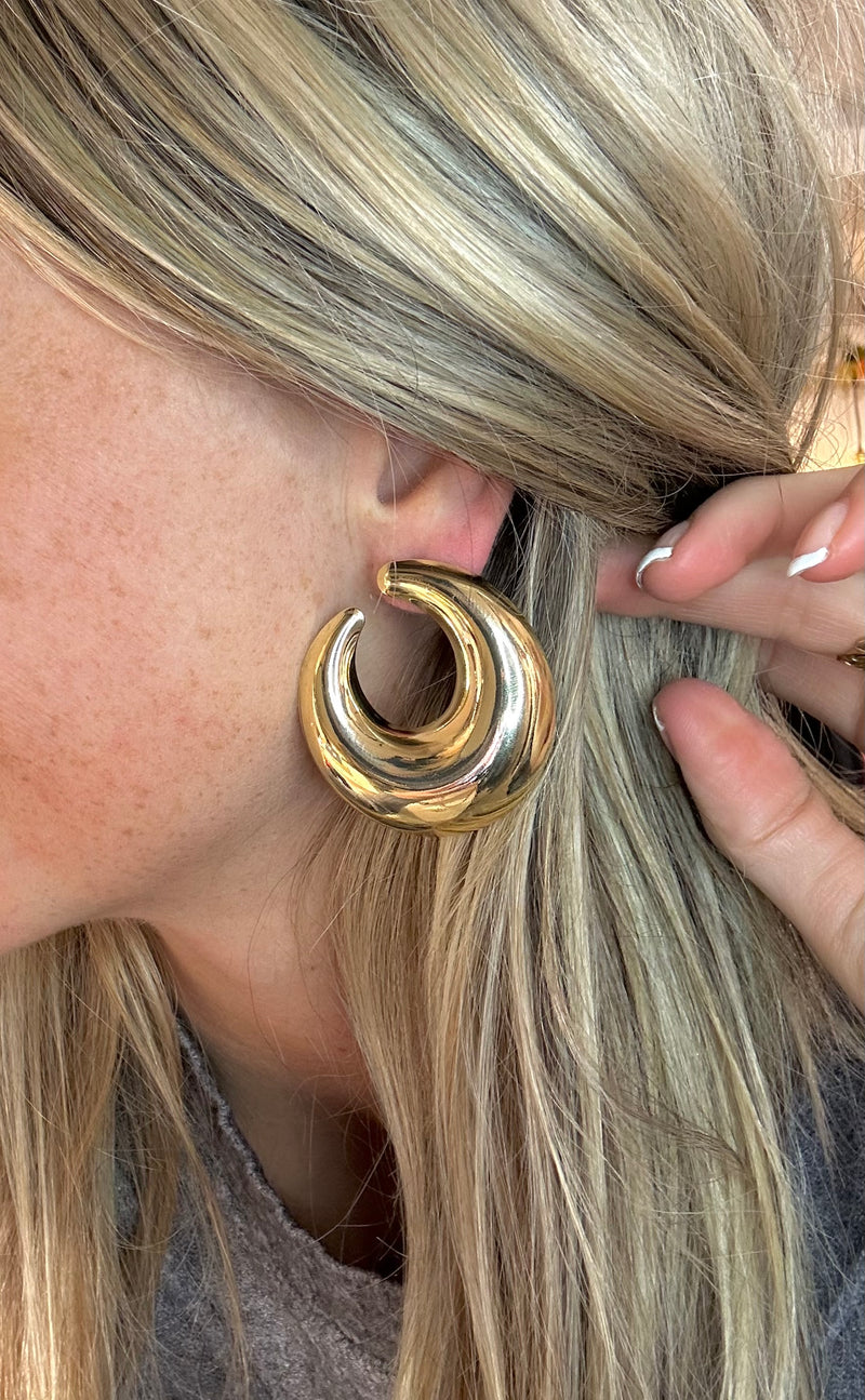 Volume hoop earrings - Gold