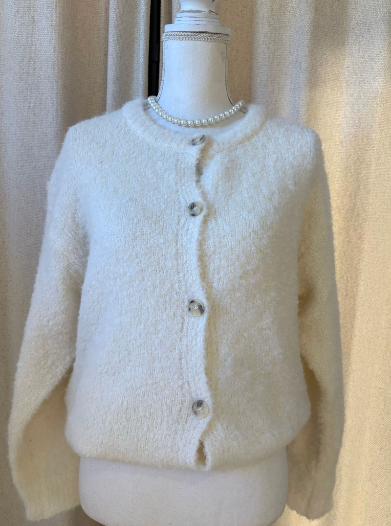 Lucile Basis vestje Cream met knoopjes