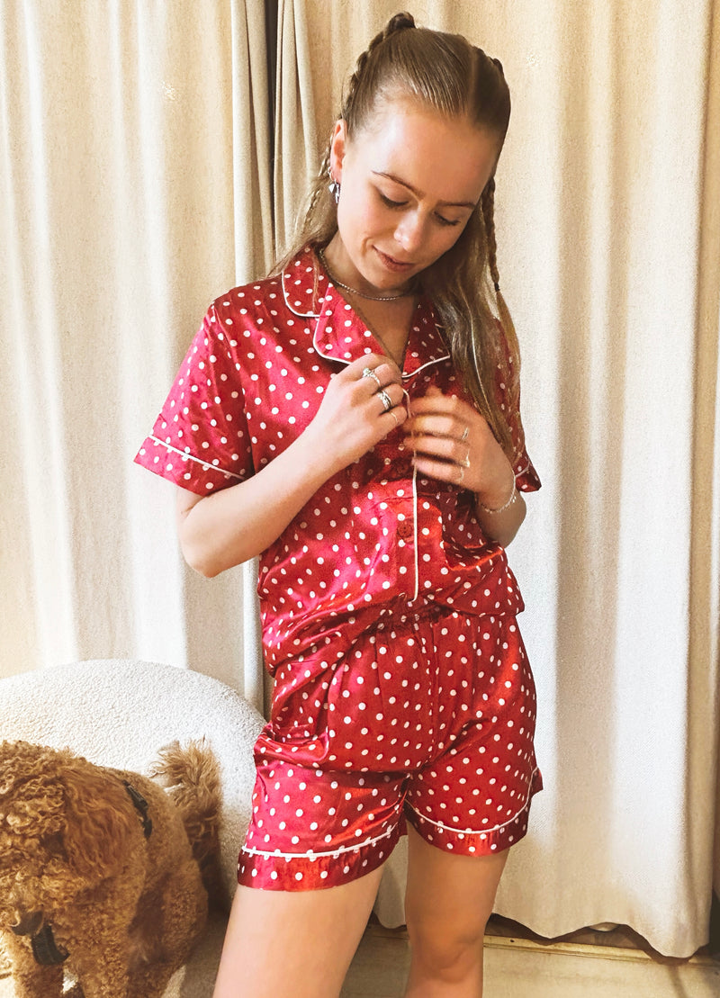 Stella dotted Nightwear Setje - Rood