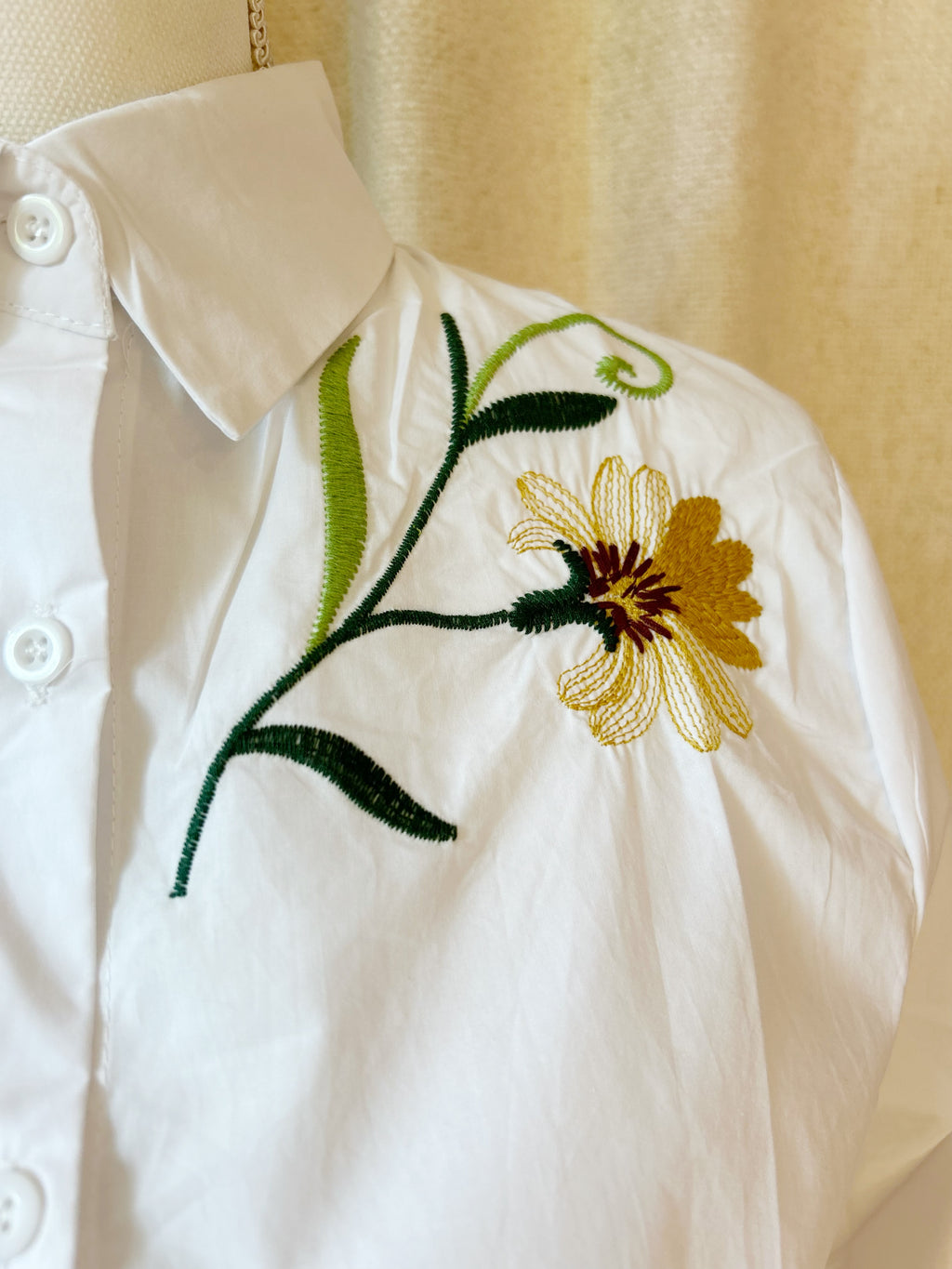 Cotton blouse - Embroidery Bloom