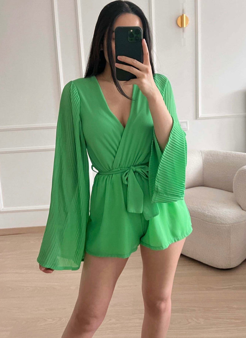 Playsuit Green - plissé