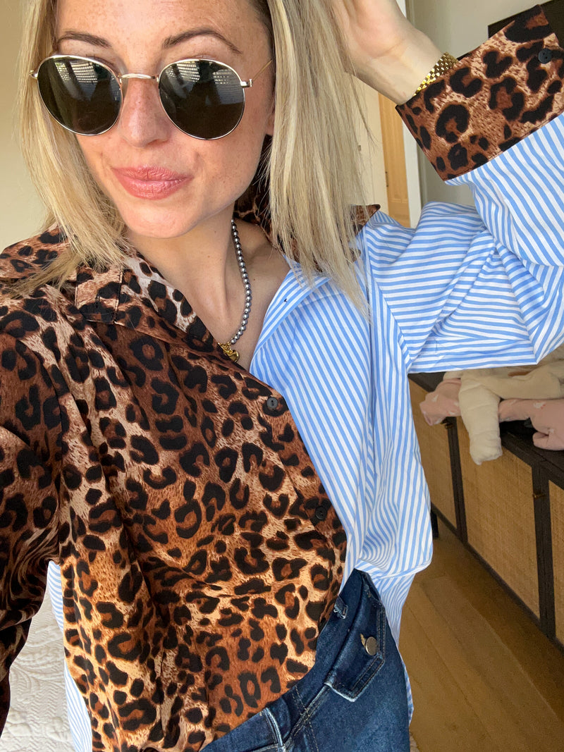 Chemise Leopard print & Blue