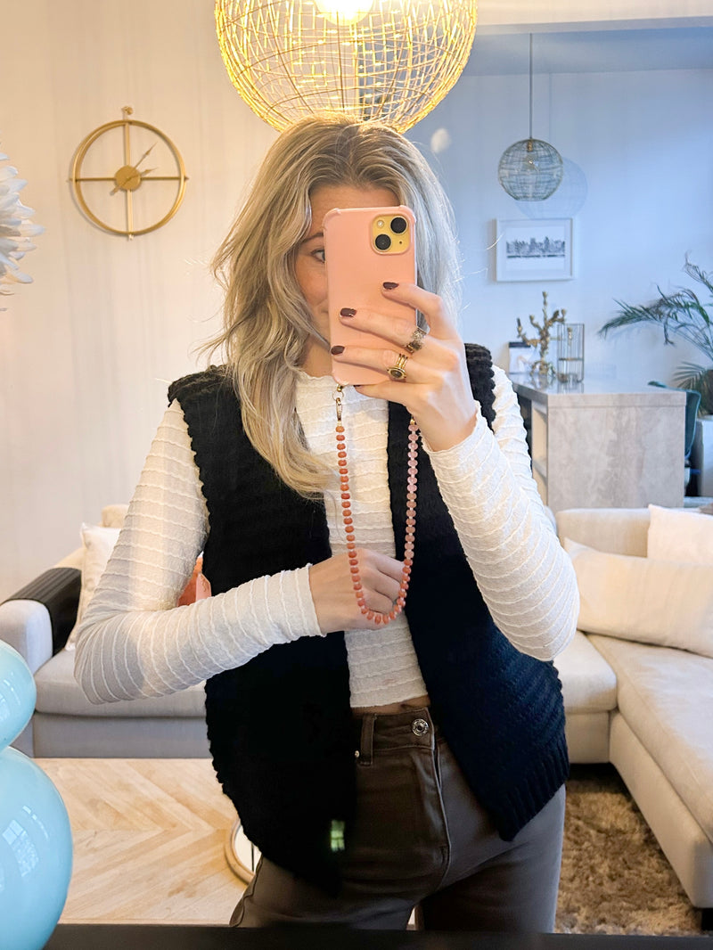 Black  Knitted Gilet -Mirror