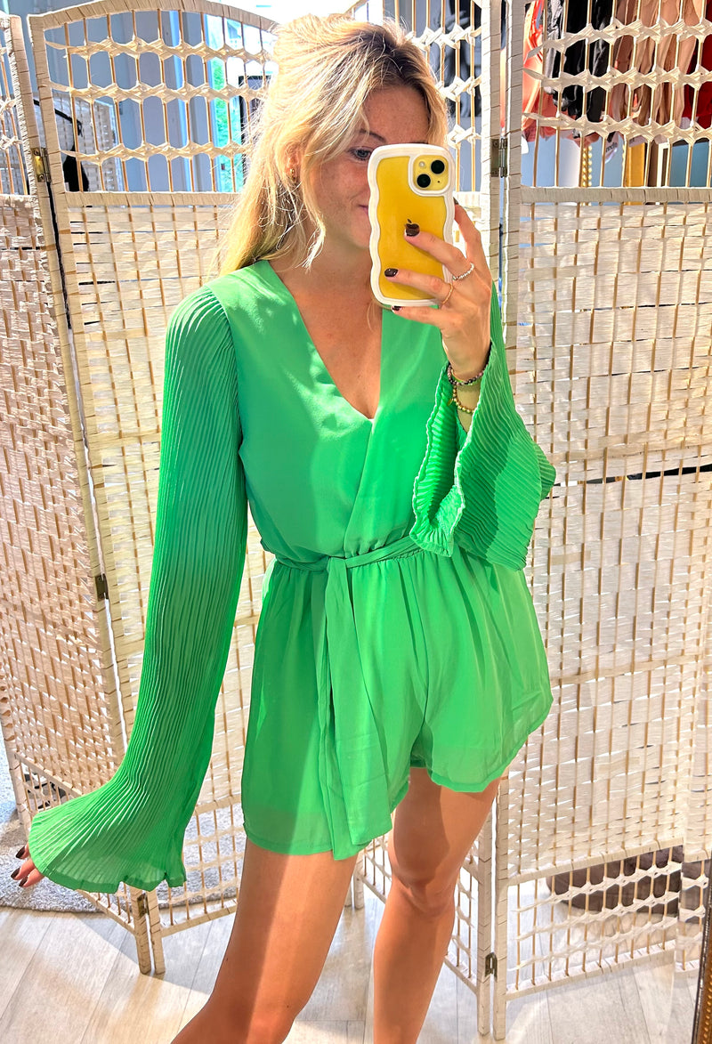 Playsuit Green - plissé