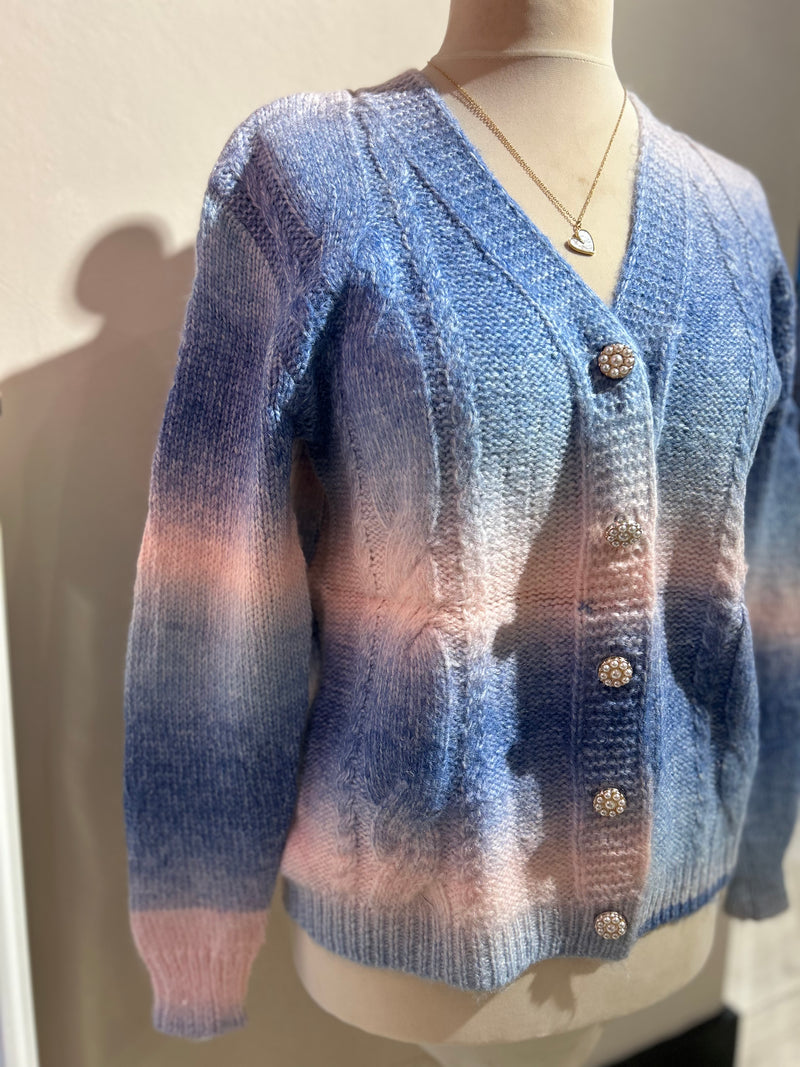 LaJolly Cardigan - Rainbow lila blue