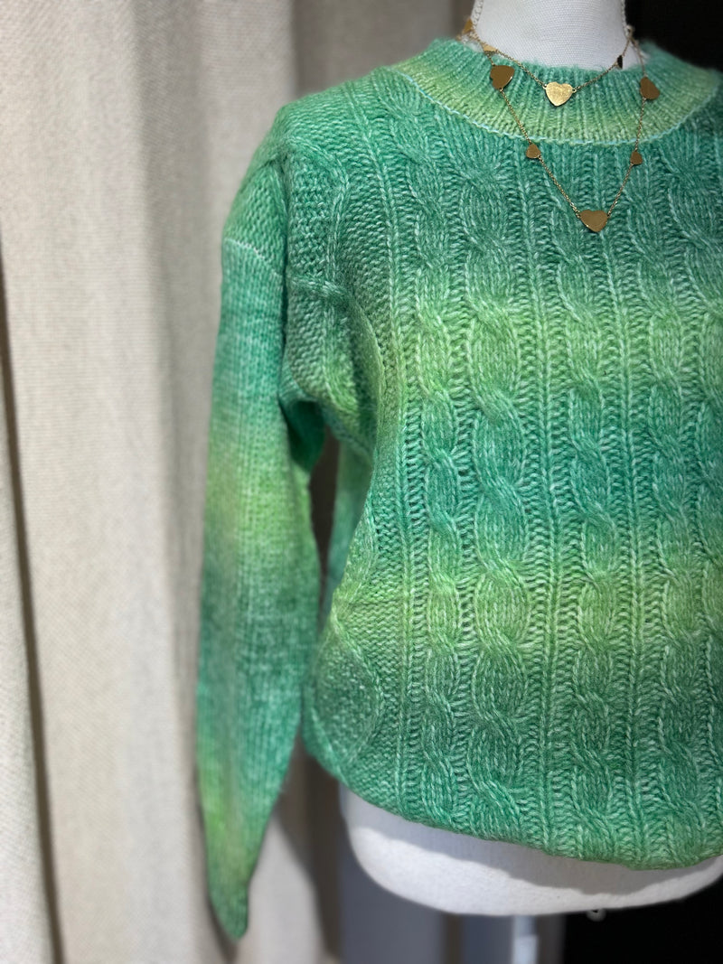 Trui Rainbow Cable Knit - Green