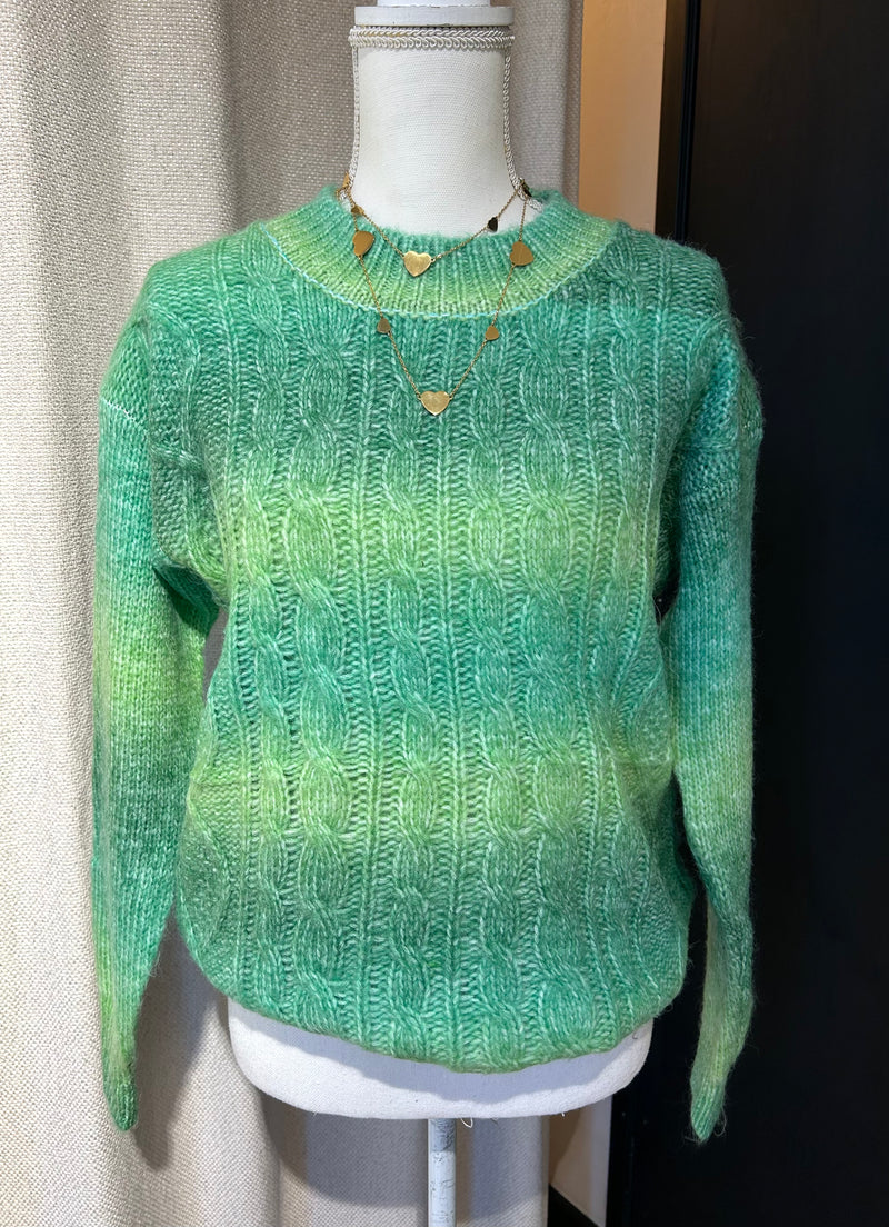 Trui Rainbow Cable Knit - Green