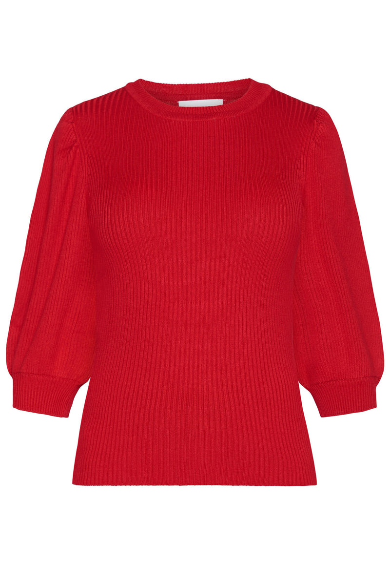 Haley ribbed top - Red