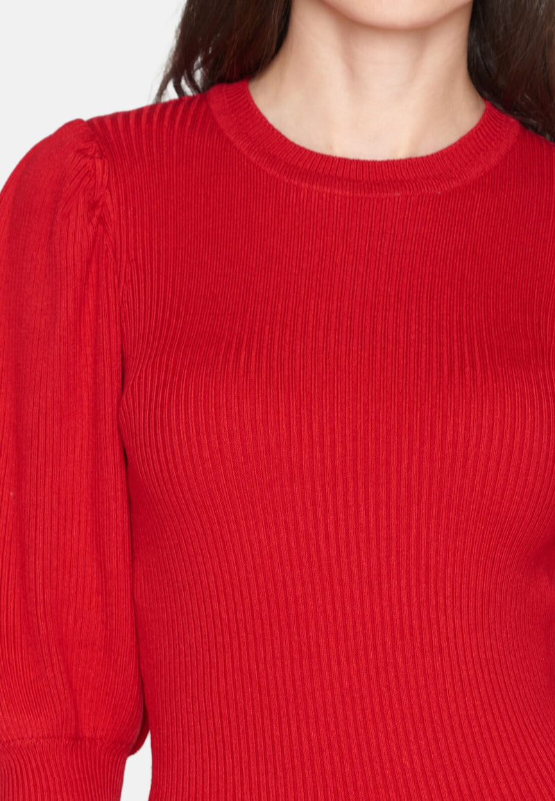 Haley ribbed top - Red