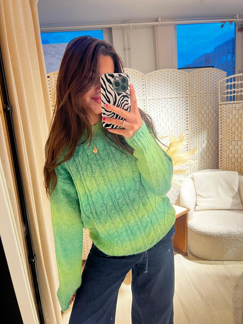 Trui Rainbow Cable Knit - Green