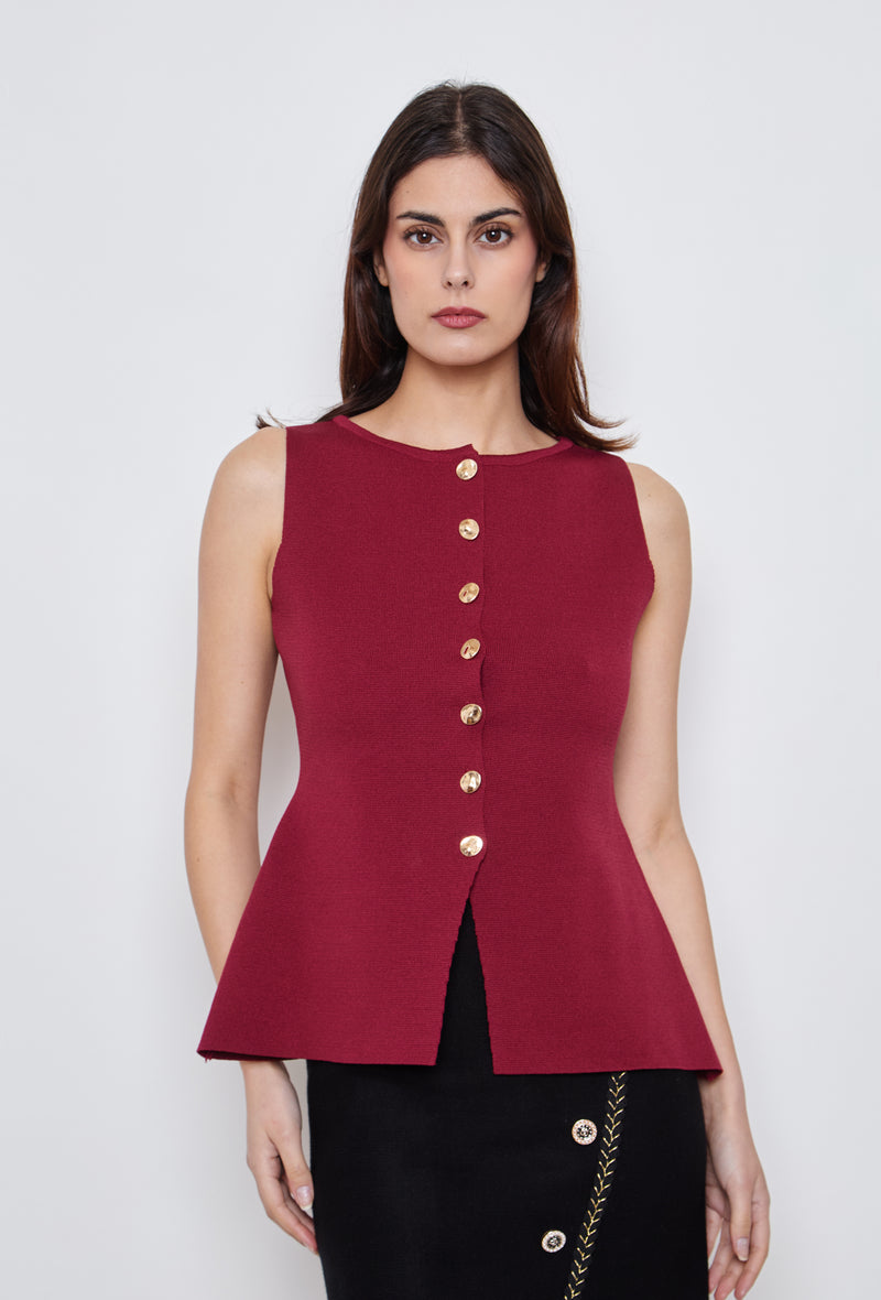 Burgundy Trendy Gilet