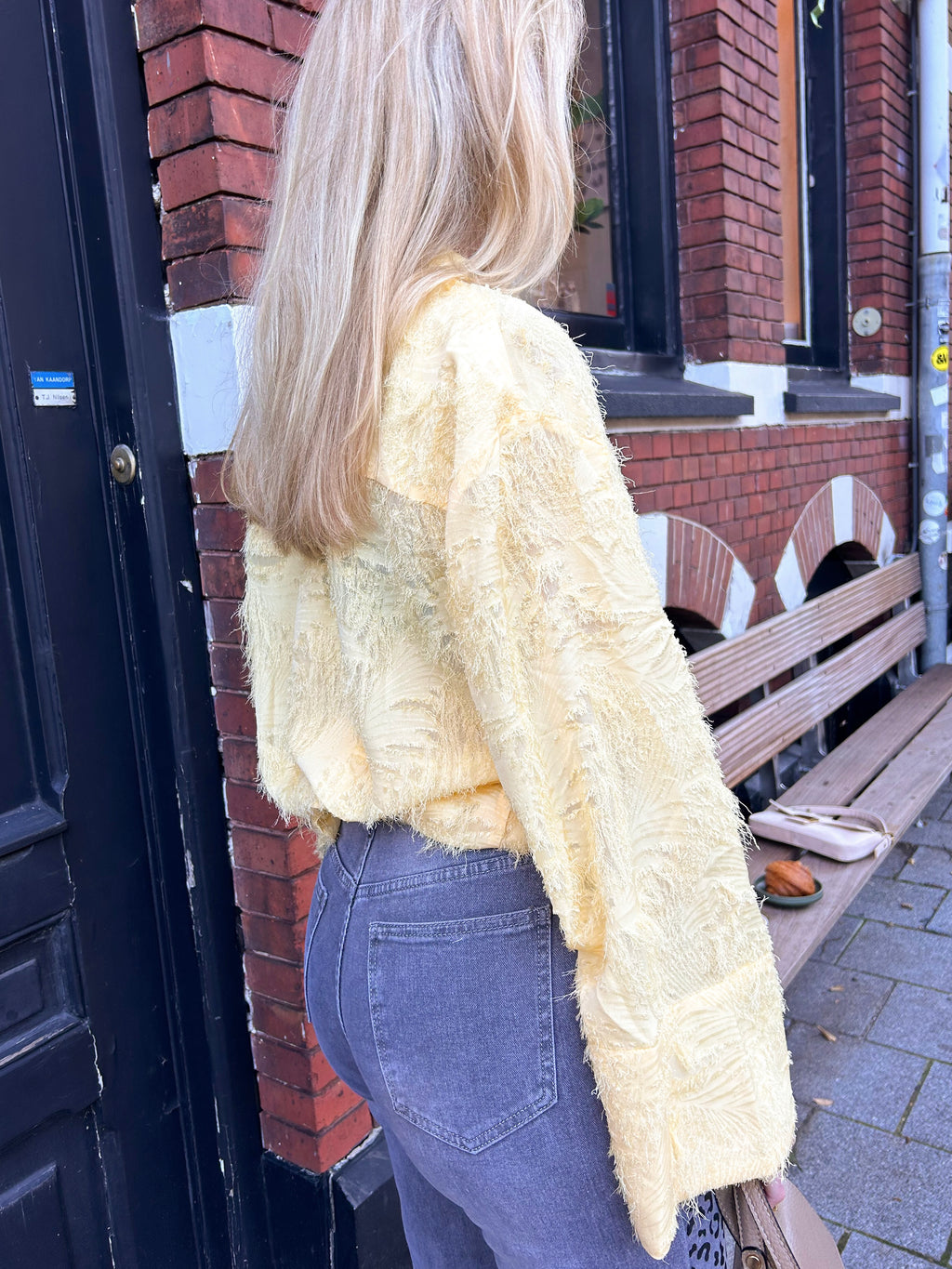 Trendy Fringe Blouse - Soft Yellow