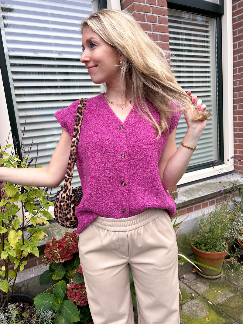 Azurro Italian Gilet - Magenta roze