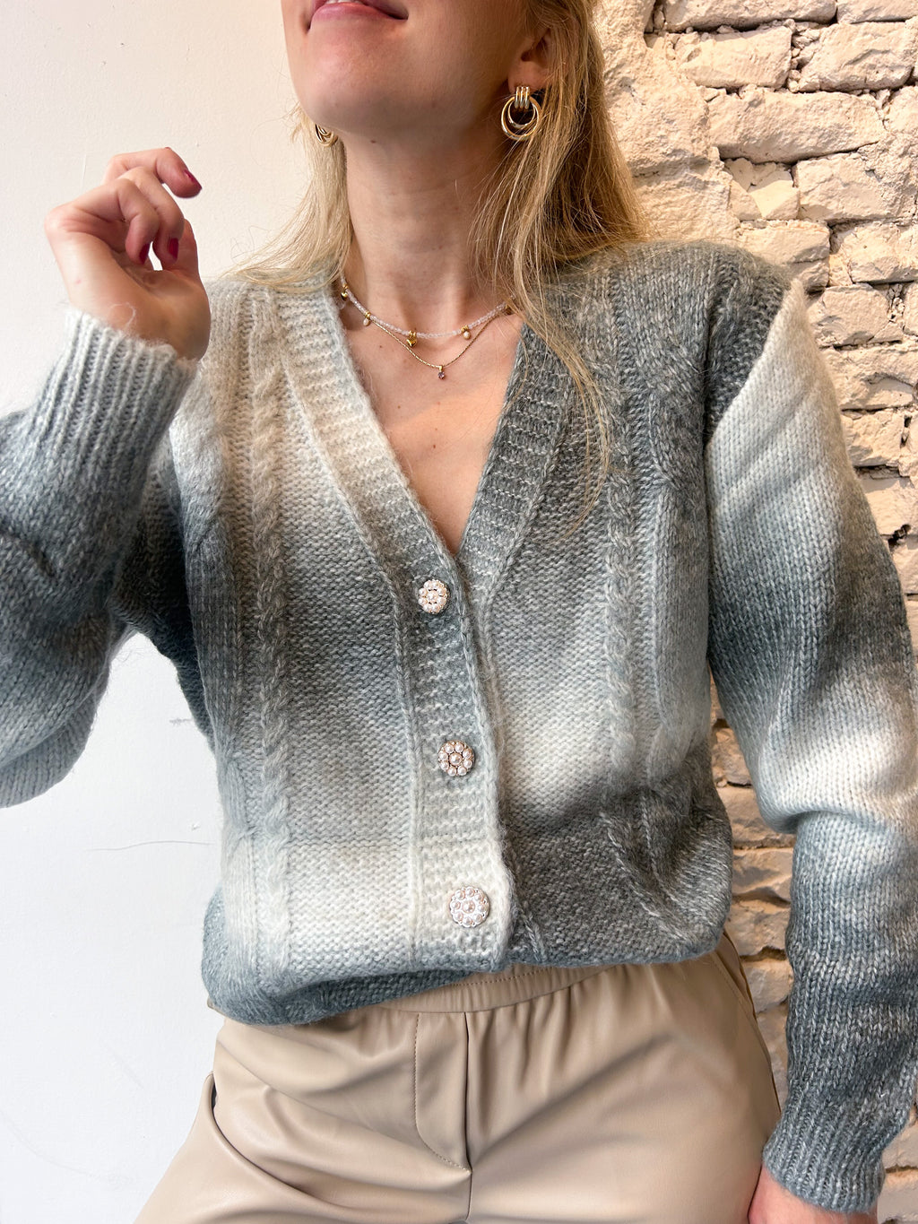 LaJolly Cardigan - Rainbow Grey