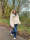 Short Fluffy jacket - Light Brown