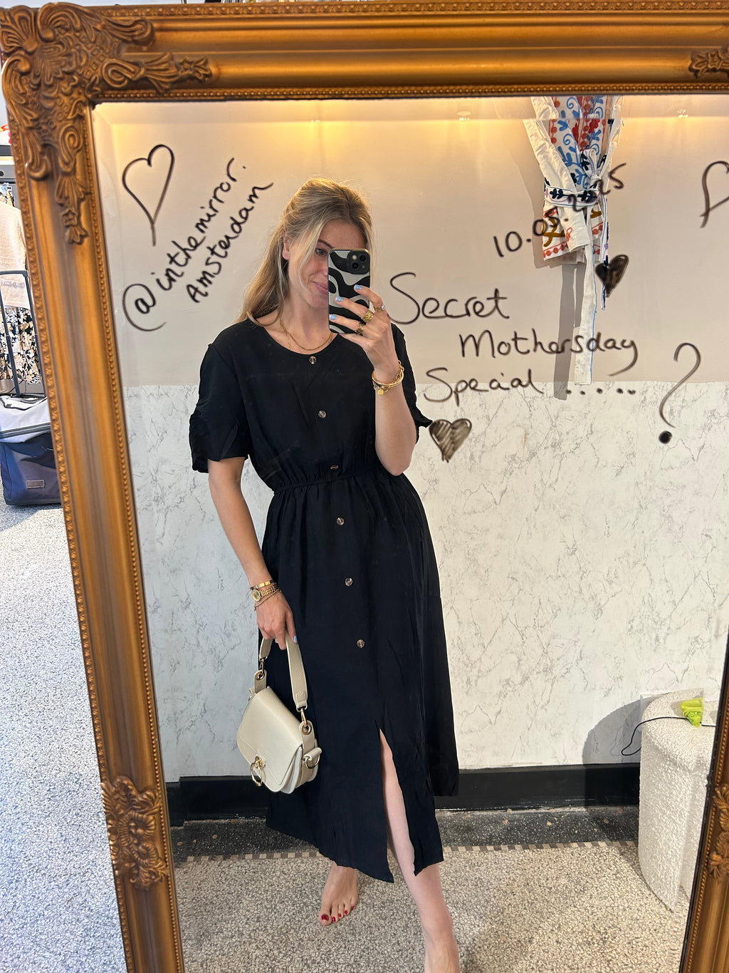 Basic Shortsleeve cotton Dress - Black
