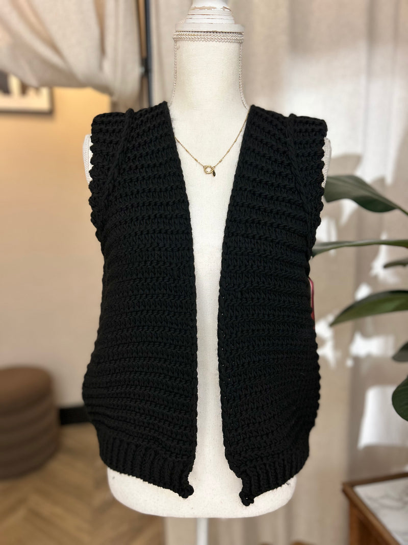 Black  Knitted Gilet -Mirror