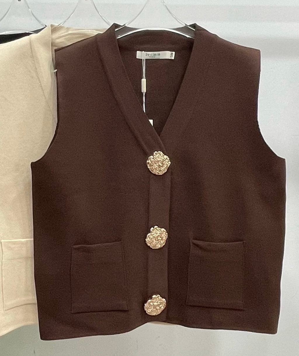 New Marron Brown - Cardigan gilet