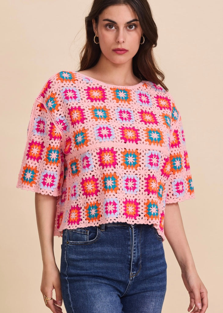 New Crochet Pink - Longsleeve Top