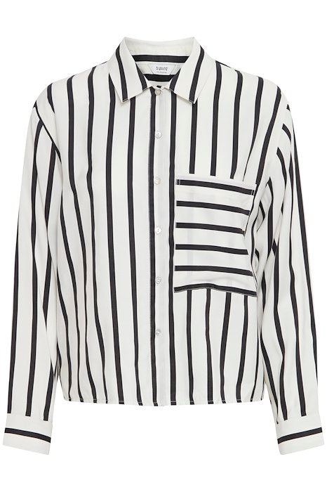 Fenna Light woven Striped Shirt - Black