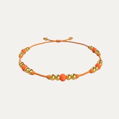 New Beads bracelet - Gold & Orange