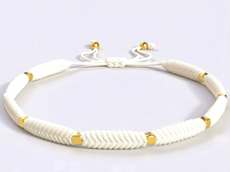 White leather beads Bracelet