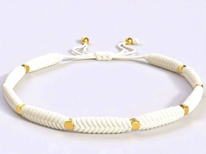 White leather beads Bracelet